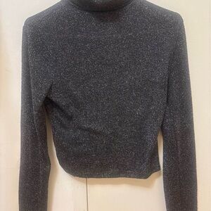 H&M Shimmering Black Turtleneck Sweater